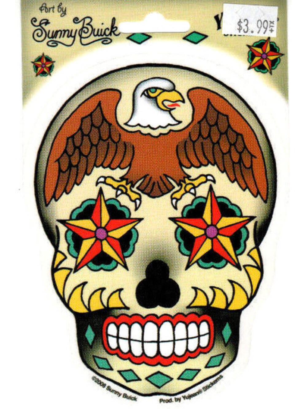 WESTERN STYLE SUGAR SKULL DECAL STICKER tattoo art